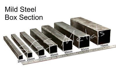 4 steel box|standard box section sizes uk.